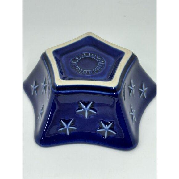 VTG Longaberger American Eagle Cobalt Blue Star Bowl | Divided Candy Nut Dish - Picture 3 of 7